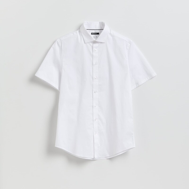 Reserved - Košile slim fit s vysokým podílem bavlny - bílá