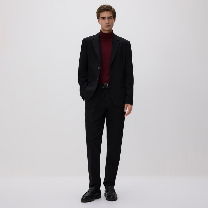 Reserved - Oblekové kalhoty slim fit - černý