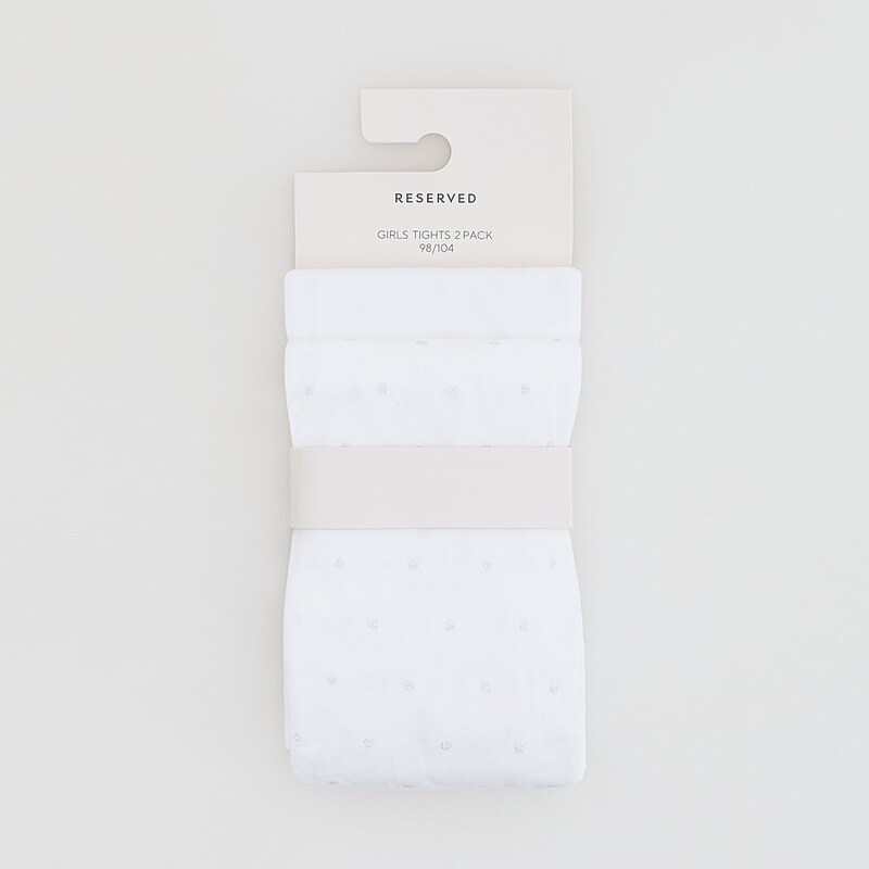 Reserved - GIRLS` TIGHTS MULTI - bílá
