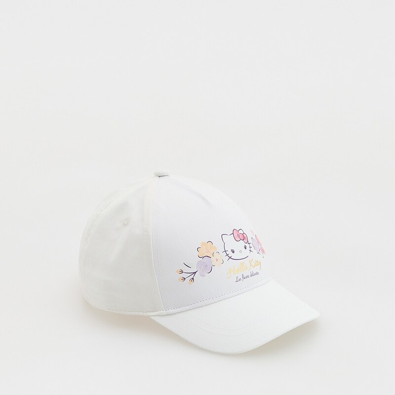Reserved - Čepice s kšiltem Hello Kitty - krémová