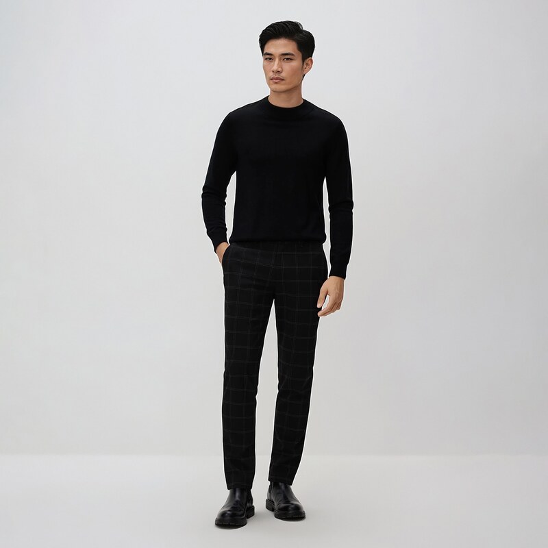 Reserved - Kalhoty chino slim fit - černý