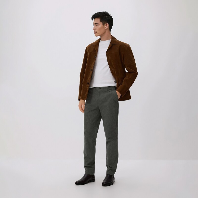 Reserved - Kalhoty chino slim fit - světle zelená