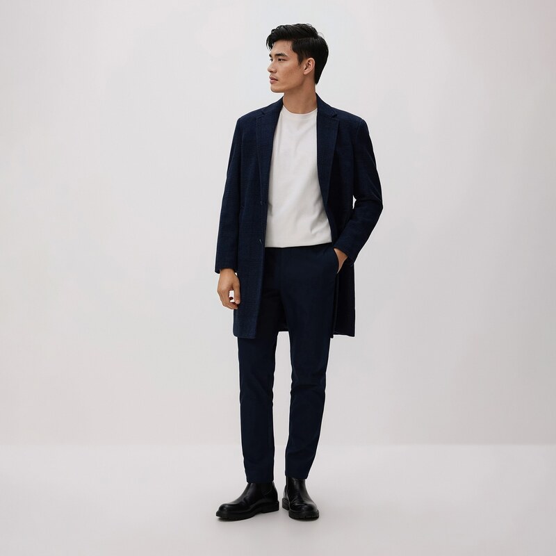 Reserved - Kalhoty chino slim fit - tmavomodrá