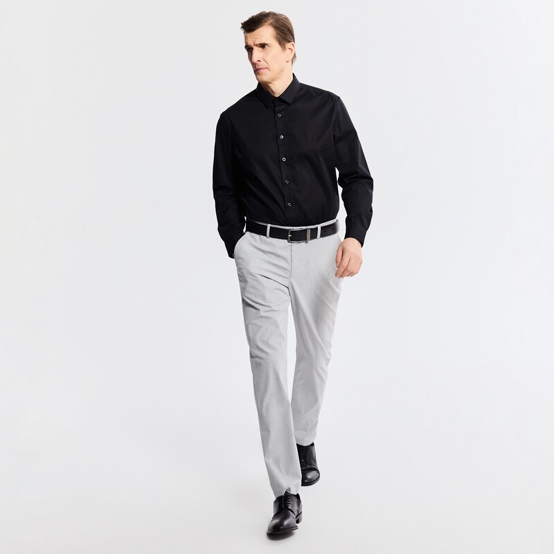 Reserved - Kalhoty chino slim fit - středně šedá