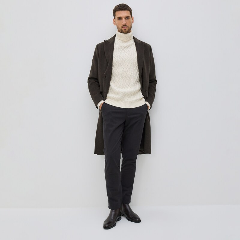 Reserved - Kalhoty chino slim fit - černý