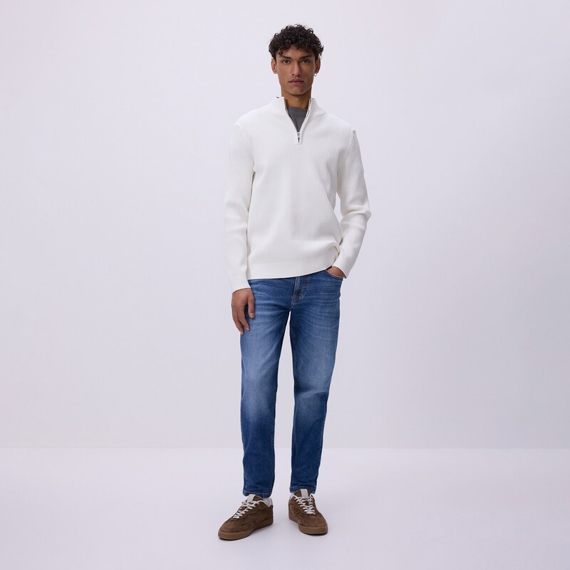 Reserved - Džíny skinny se sepraným efektem - modrá