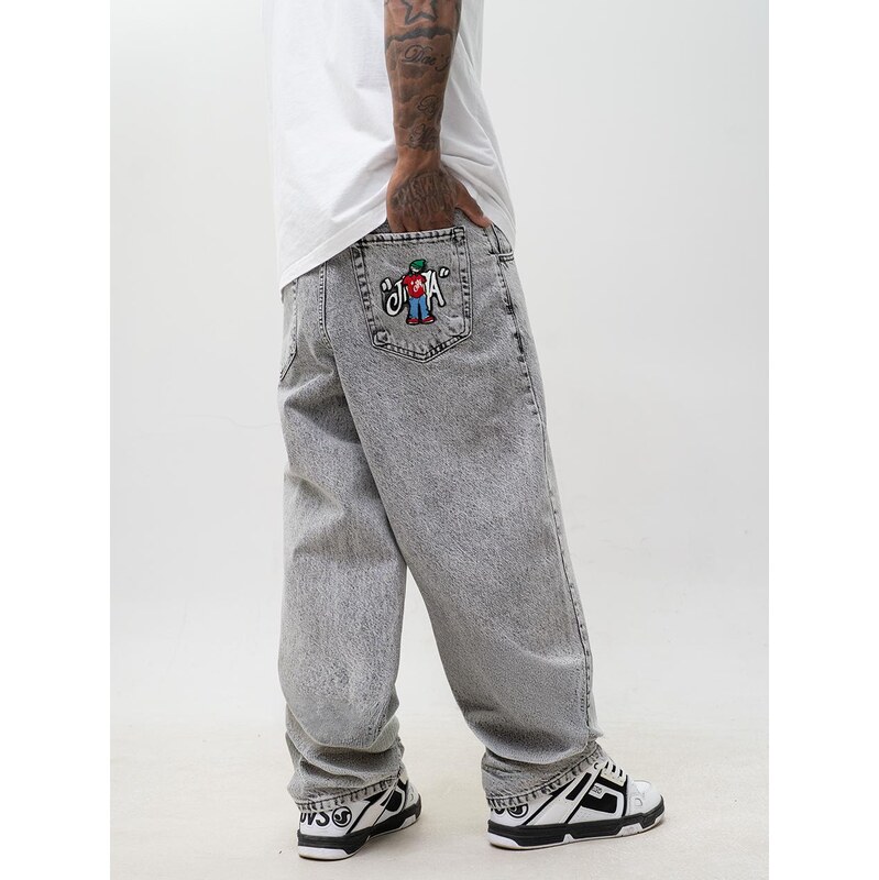 Pánské super baggy džíny šedé Jigga Wear Dude