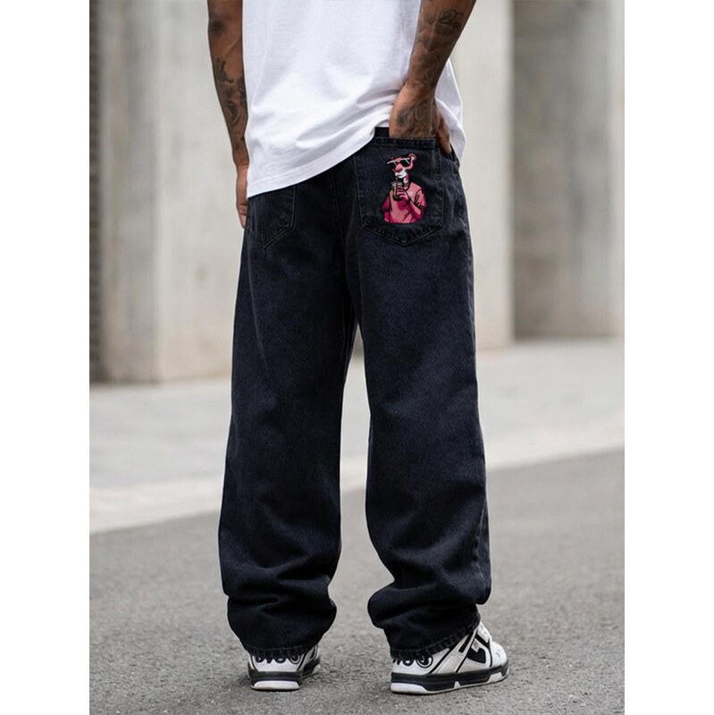 Pánské černé džíny Super Baggy značky Jigga Wear G Panther