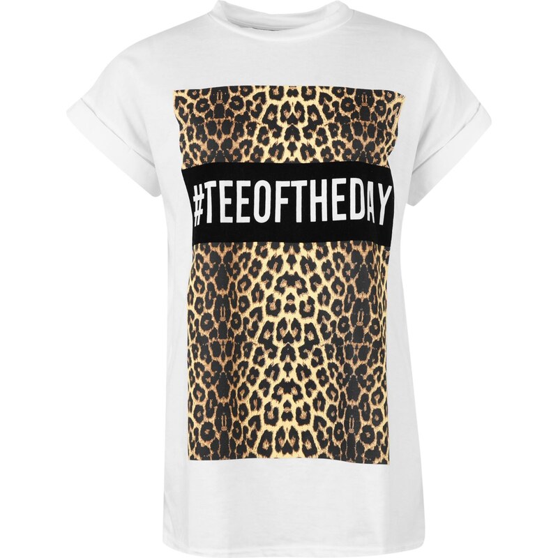 Rock and Rags Leopard Tee of the Day T Shirt, white