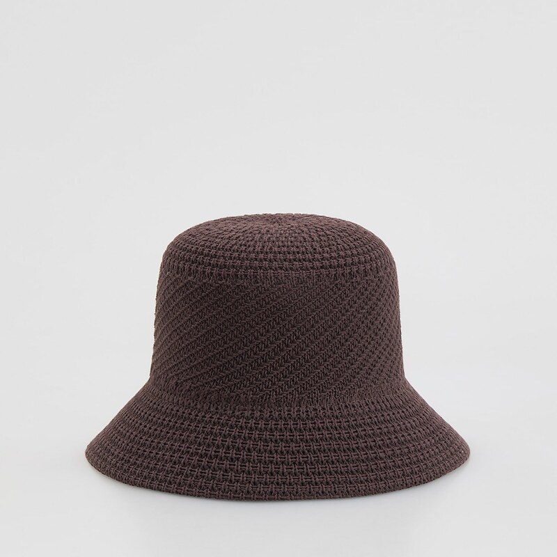 Reserved - Klobouk bucket - tmavě hnědá 114627864