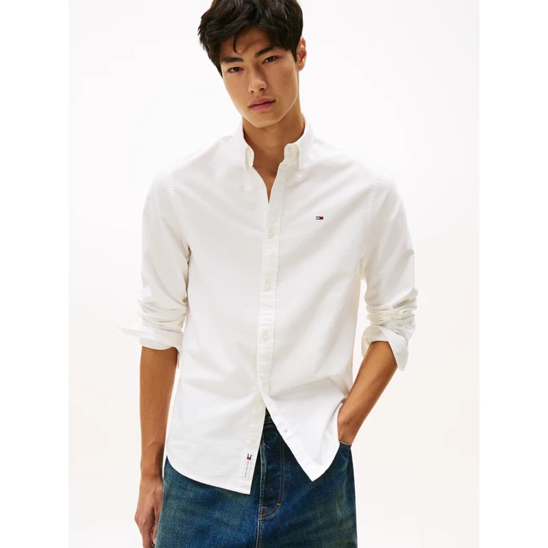 Tommy Jeans pánská bílá košile