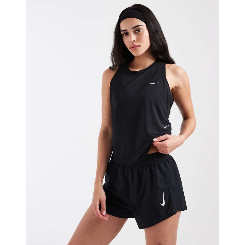 Nike Running Aeroswift Dri-FIT plisse 3 inch mid rise shorts in