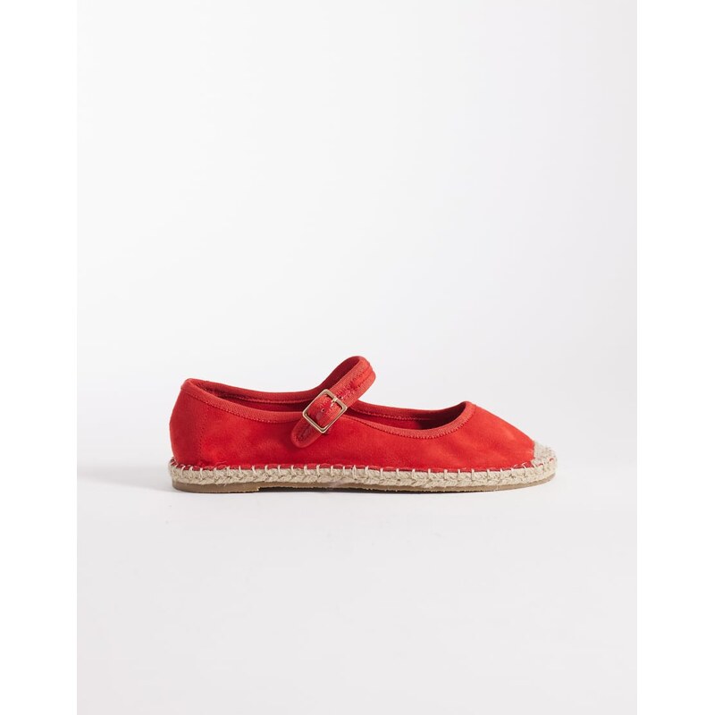 ASOS DESIGN Jasmine mary jane espadrille ballet in red 115517945