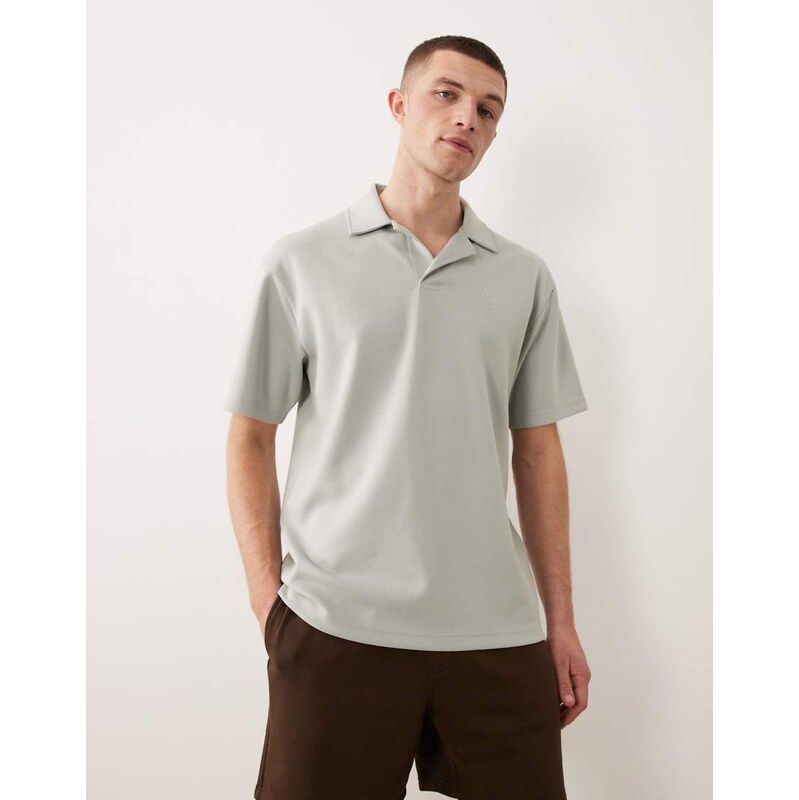 ASOS DESIGN heavyweight relaxed polo with chest embroidery in