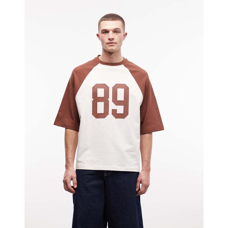 ASOS DESIGN heavyweight oversized t-shirt with chest print in