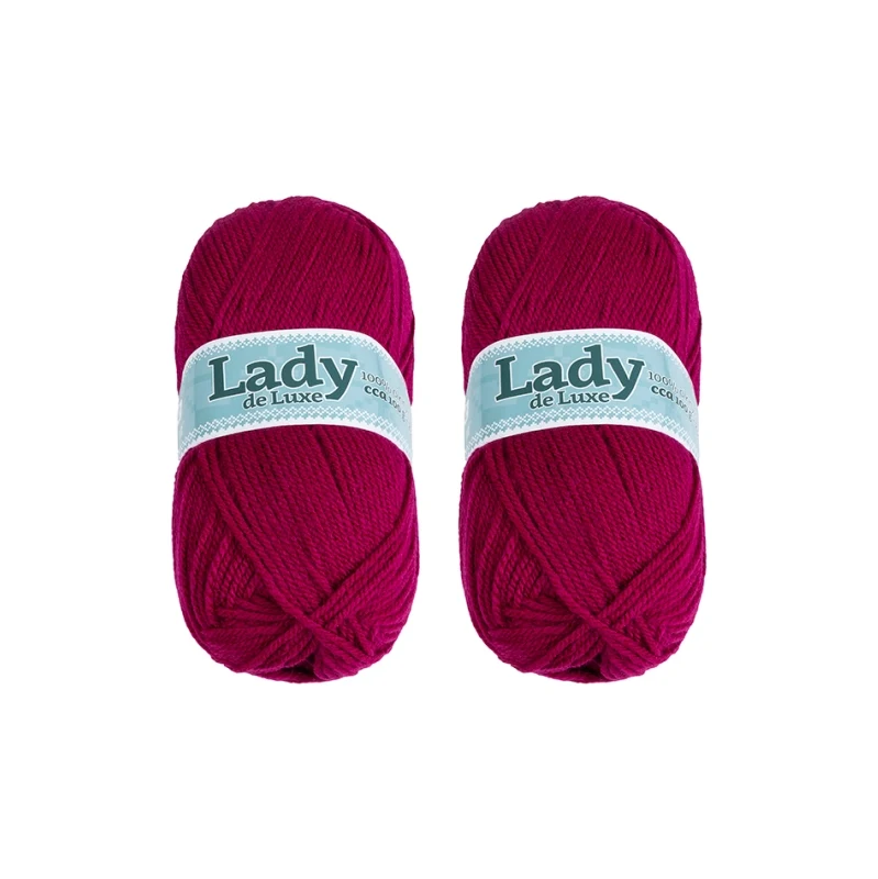 Bellatex SET 2ks Příze LADY DE LUXE 100g / 238 m Fuchsiová