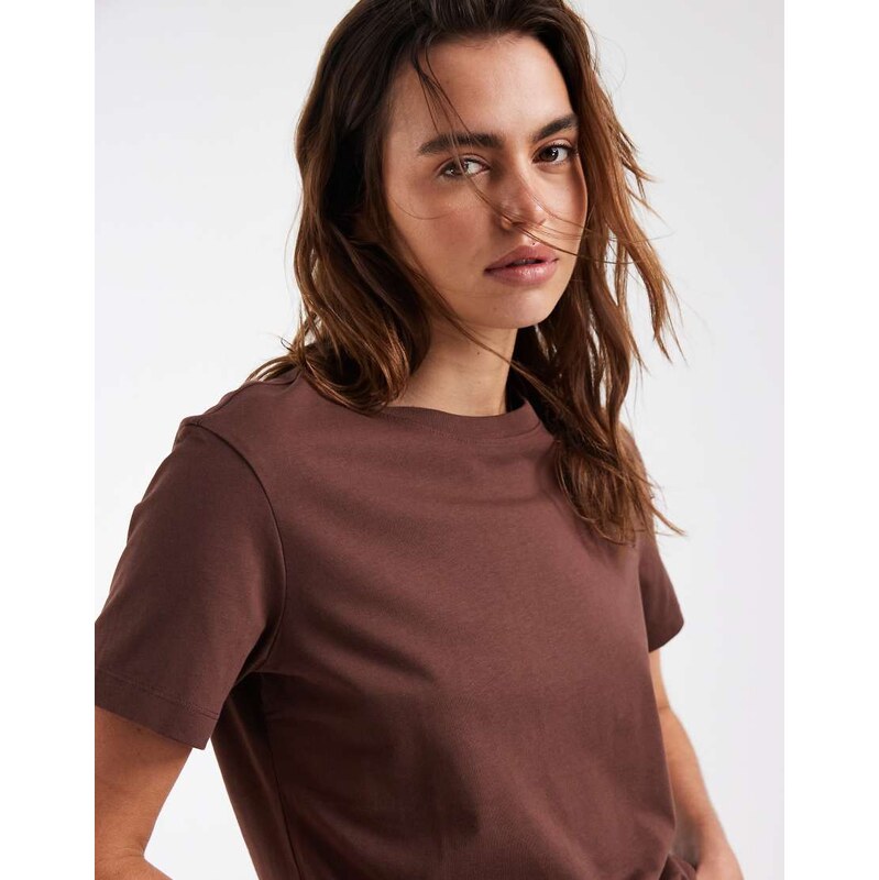 & Other Stories relaxed short sleeve t-shirt in chocolate brown