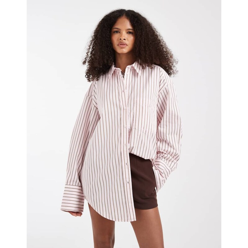 & Other Stories button down shirt in pink stripe