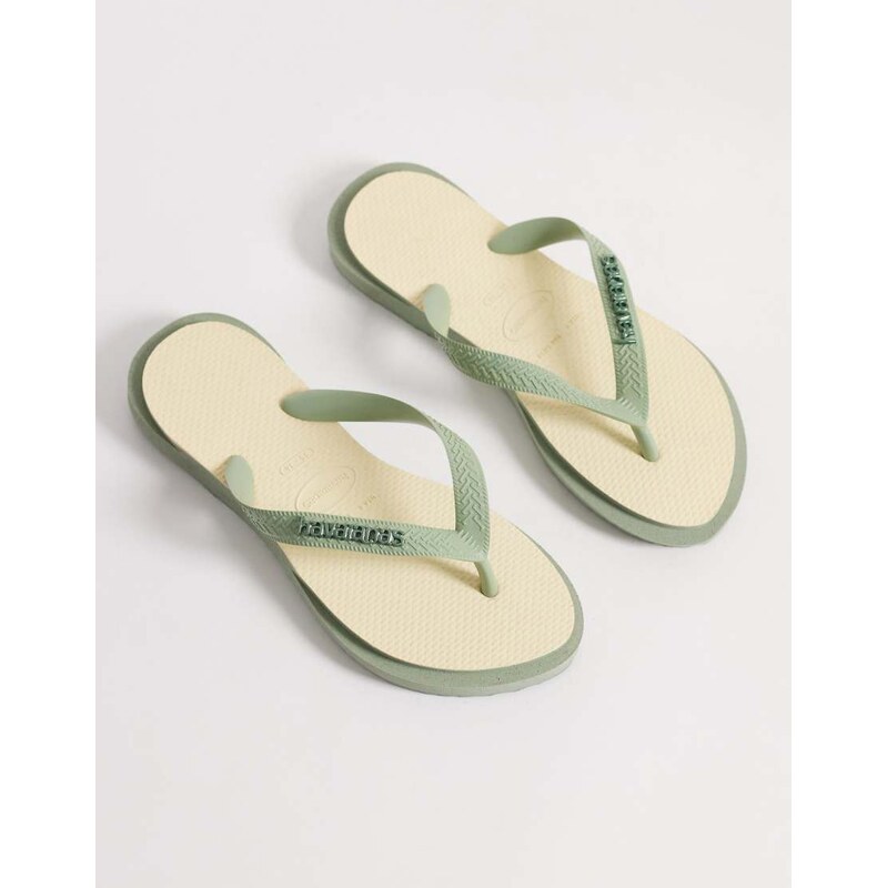 Havaianas top point flip flops in green 114850034