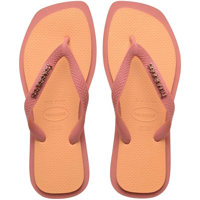 Havaianas square top flip flops in orange coral-Brown 114850038