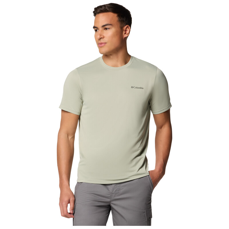 Pánské Tričko s krátkým rukávem COLUMBIA COLUMBIA HIKE CREW 1990391348 – Olivová