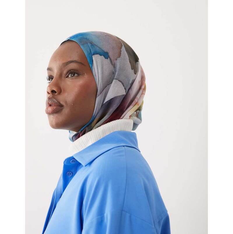 IYAL light weight headscarf in watercolour floral print-Multi 114853749