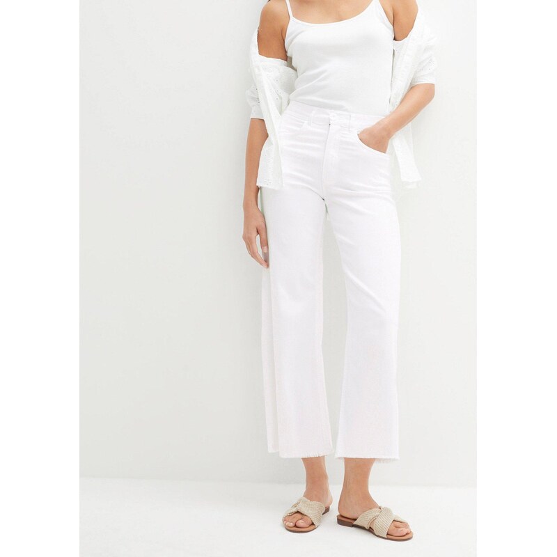 bonprix 7/8 džíny, Wide Fit bílá Žena 82074916