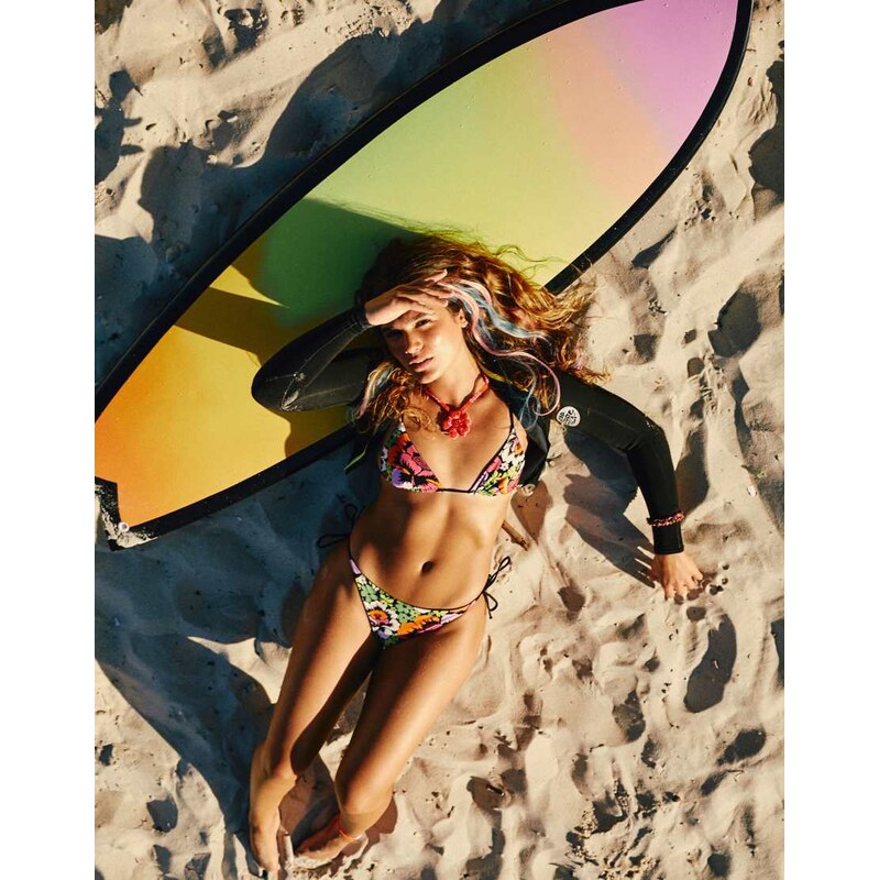Ripcurl Rip Curl X Farm Rio reversible floral print triangle