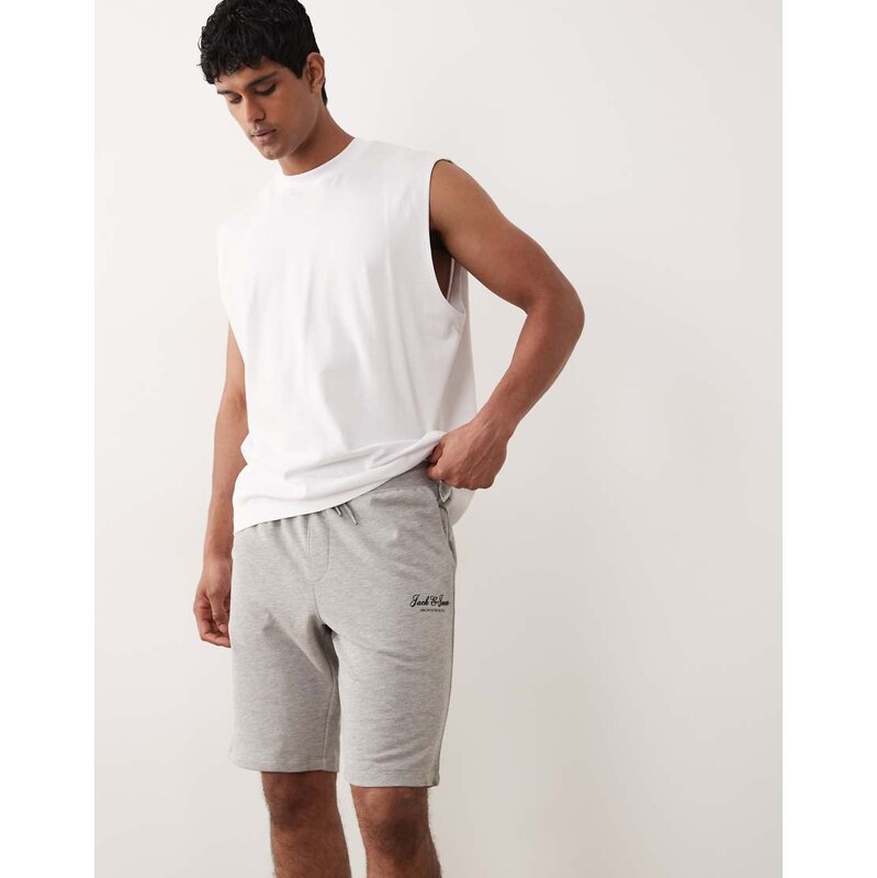 Jack & Jones sweat shorts with logo in light grey