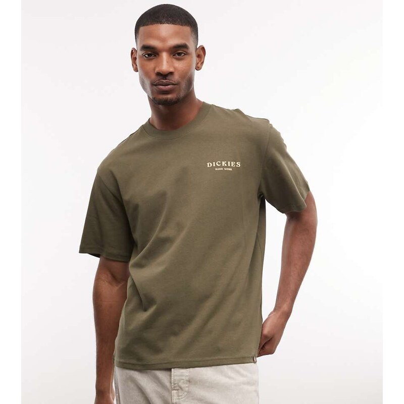 Dickies Oatfield backprint t-shirt in military green - exclusive
