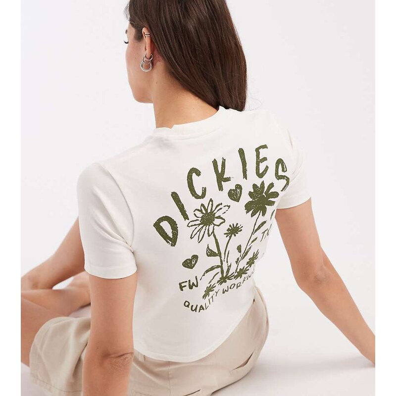 Dickies Cherry Fork backprint baby tee in off white - exclusive to 114856236