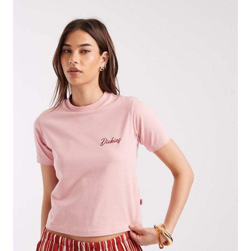 Dickies North Madison logo baby tee in pink - exclusive to ASOS