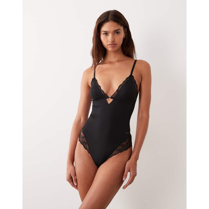 Calvin Klein Shapewear Sensual Stretch Lace bodysuit in black 114853681