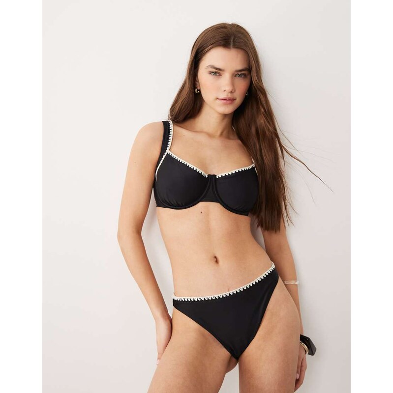 Abercrombie & Fitch curve love contrast seam underwire bikini top co 114853769