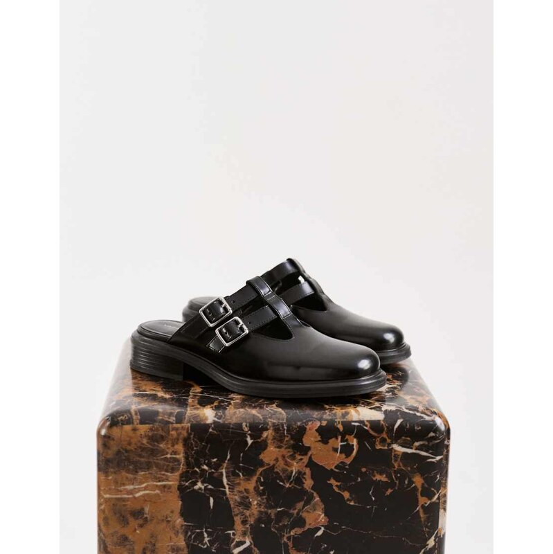 Vagabond Shoemakers Ellis leather slip on mules in black