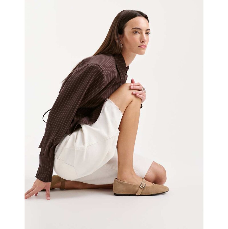 Vagabond Shoemakers Jolin suede Mary Jane ballet flats in beige