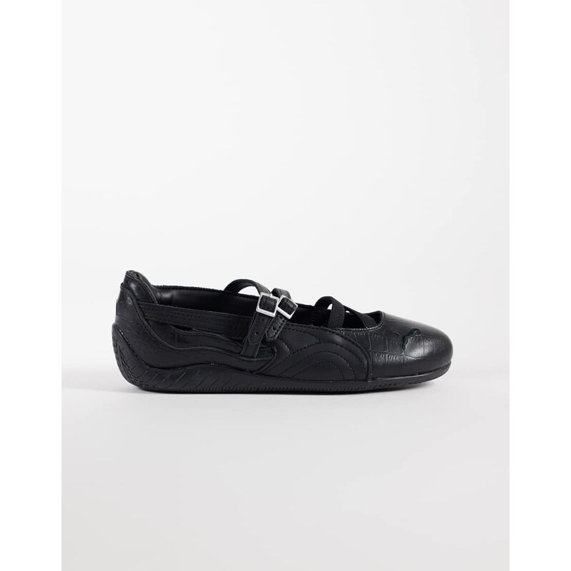 Puma Speedcat ballet flats in black croc print 115136152