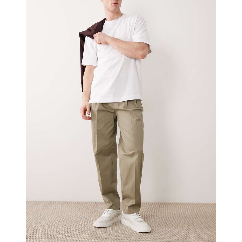 ASOS DESIGN tailored cotton rich oversized tapered chino