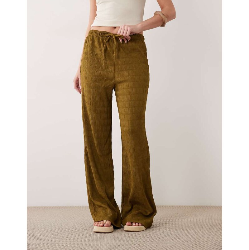 Brave Soul co-ord textured trousers in olive green 114975301