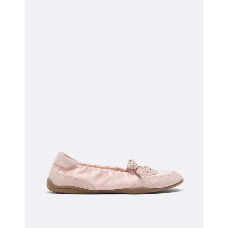 Stradivarius Sports ballet flats with leather details in pink