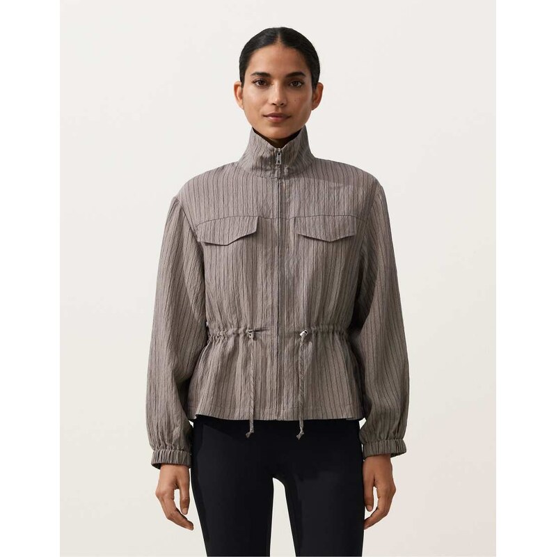 OYSHO Striped saharan jacket in black