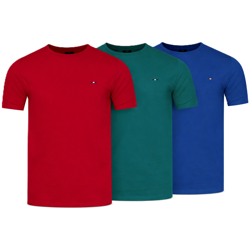 Starlee - Pánské triko 3pack červené, tyrkysové, modré