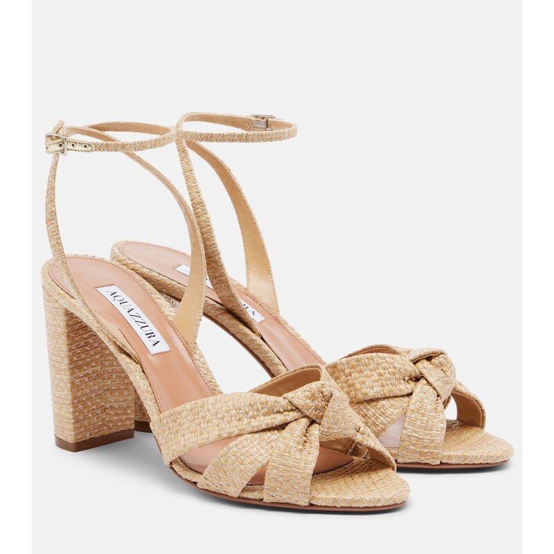 Aquazzura Nina raffia slingback sandals