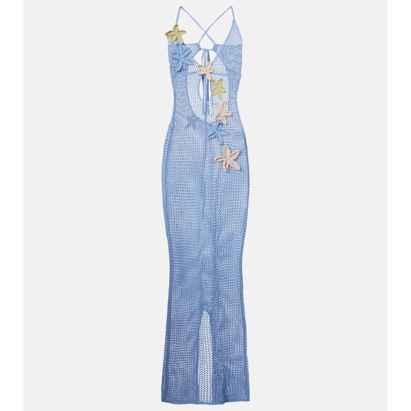 Bananhot Hilsa open-knit lamÃ maxi dress