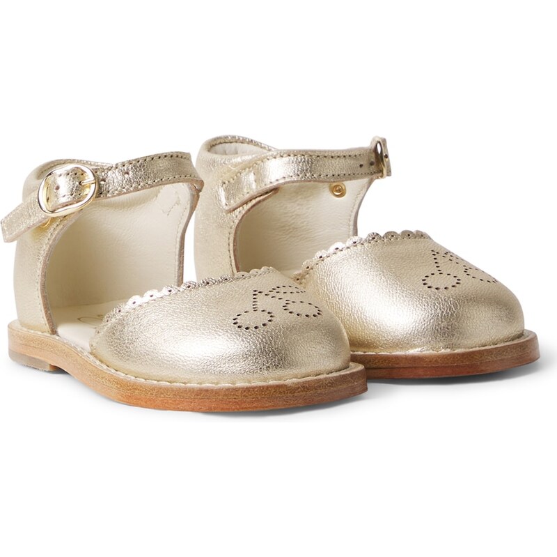 Bonpoint Baby Luna metallic leather sandals