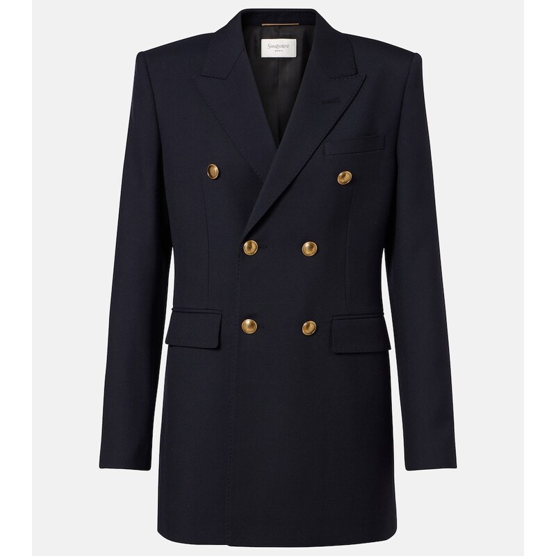 Saint Laurent Double-breasted wool gabardine blazer