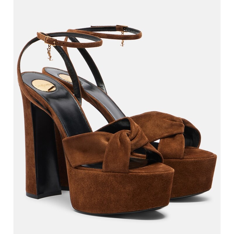 Saint Laurent Franciane leather platform sandals