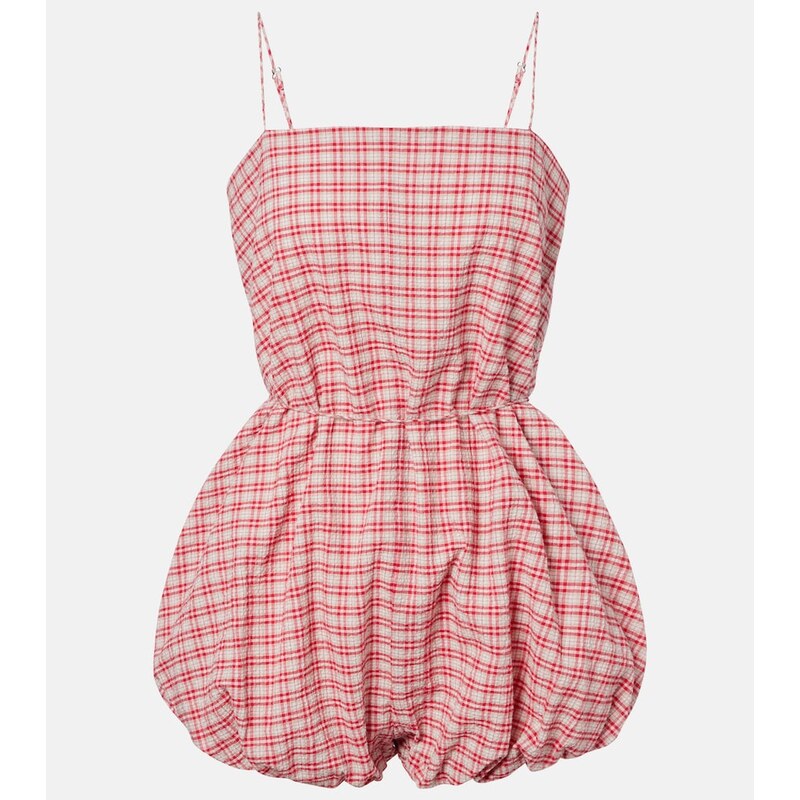 Faithfull Riatto checked cotton romper