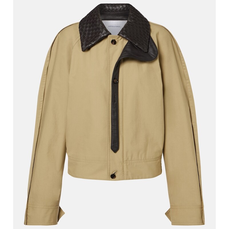 Bottega Veneta Intrecciato leather-trimmed blouson