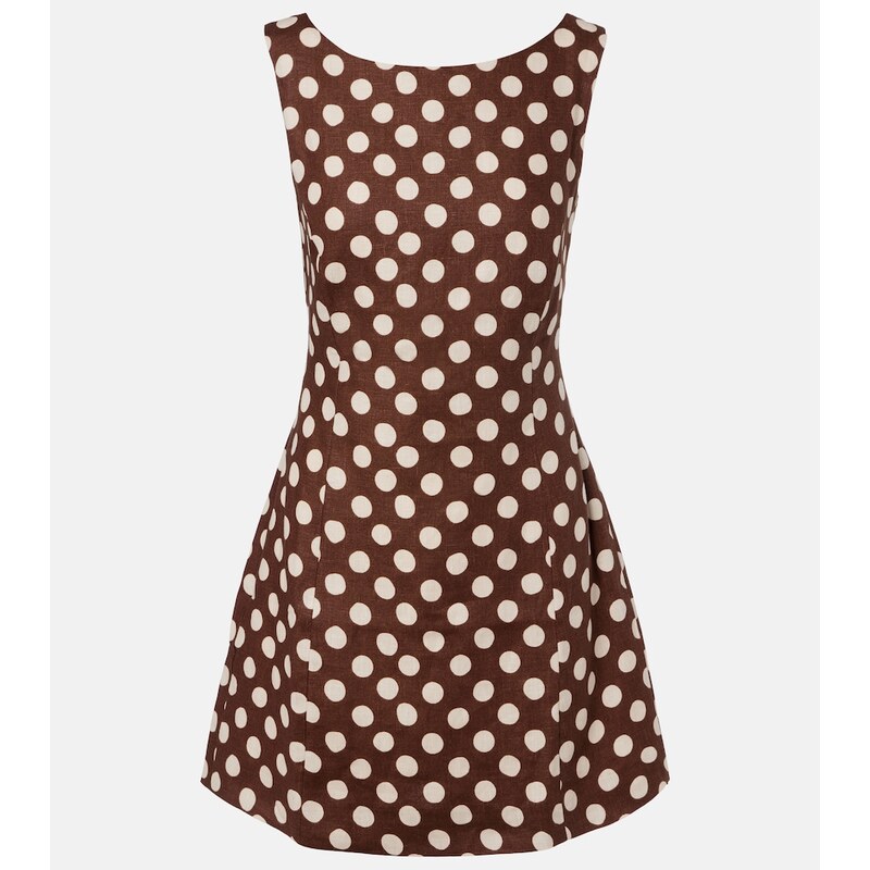 Faithfull Lydie polka-dot linen minidress